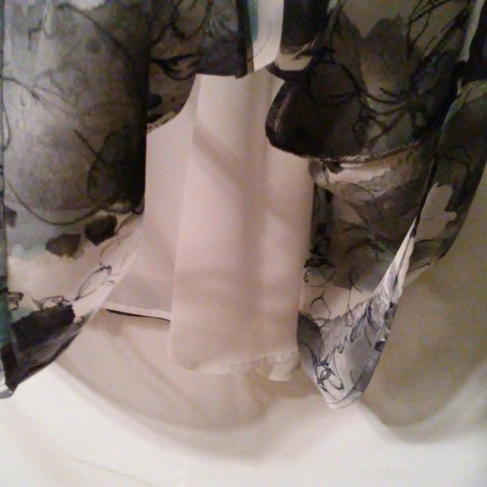 Floral Semi Sheer Fully Lined Belted Shift Dress - Picture 3 of 9